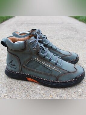Salkin Men's Waterproof Leather Hiking Boots Blue/Green Sz 41 (8 US)